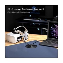 UIREVC Meta Quest 2와 호환되는 13ft 링크 케이블 Oculus 2 케이블용 고속 VR USB 3.0에서 C 헤드셋 액세서리 및 게임 PC스팀 VR용 코드, Black