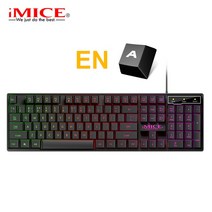 게이밍 기계식 키보드 저소음 멤브레인 RGB 레이저 게임용 무접점, 프랑스, English keyboard