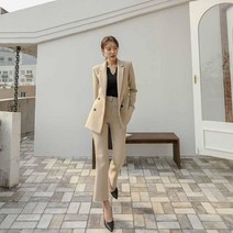 봄 가을 여성 바지정장 세트 사무직 회사 병원 근무복 오피스룩