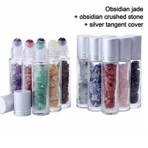 퍼스트 에센셜 오일 병 롤 온 롤러 볼 치유 크리스탈 칩 준보석 리필 가능한 용기 10m, TYHB3028A8