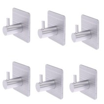 6pcs 욕실 크리 에이 티브 스토리지 랙 알루미늄 합금 다목적 후크 홈 키 홀더 편리한 내구성 타월 랙 도매, 6pcs silver