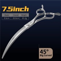 애견바리깡 고양이바리깡 Fenice애완동물용 큰 곡선 가위 45 ° 665775 인치 강아지 손질 애완 동물 털, 7.5 inch