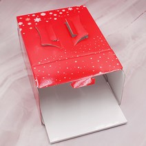 크리스마스케이크박스2호+흰색하판 25개세트케익상자, 크리스마스쉬폰케익박스2호+흰색하판 25개