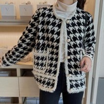 바보사랑 여자 고급스러운 하운드투스 체크 자켓.옷자락(무료배송)