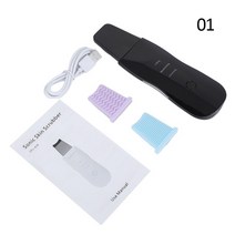 아쿠아 필링 기 갈바닉 클렌징 기계 각질 제거 피부 미용 관리 기기 새로운 초음파 스킨 스크러버 진동 페, 04 Black (No Package)