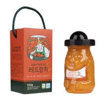제주 과일청 한라봉 천혜향 레드향 풋귤청 황금향 오미자차 댕유자청 선물 제주도기념품 (320g 520g), 520g, 레드향차, 1개