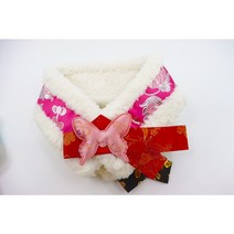 견생혼 고양이 강아지 뽀글이 한복 케이프 목도리 머플러, 한복목도리-블루 나비, L