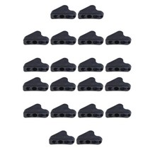 텐트 방수포 캐노피 대피소 천막 캠핑 하이킹 배낭 여행을위한 20pcs 3 구멍 삼각형 텐트 가이 라인 텐셔너, 블랙, 플라스틱
