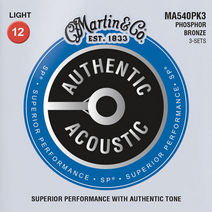 마틴 기타줄 MA540 3팩 (표준두께) 통기타줄 포스포브론즈 3세트가 들어있습니다
