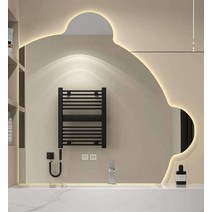 화장실 스마트 거울장 벽걸이 상부장 선반 조명 일체, 백색광+더블터치+무단디밍+시간및온도80cm