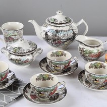 영국 존슨브라더스 찻잔 티팟 다기 세트 프렌들리빌리지, 슈가팟