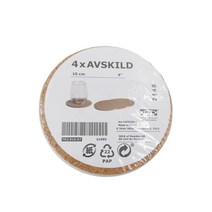 이케아++ AVSKILD 아브스킬드 컵받침 코르크10cm 4개입