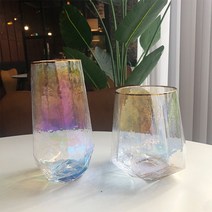 골드림 오로라 홀로그램 다이아 유리 잔 언더락 하이볼 혼술 홈술 홈카페 450ml 550ml, 하이볼(높은컵)