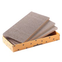 가또 3PC 옐로 평판형 스크래쳐 + 전용 캣닢 가루 세트, 혼합색상, 3세트