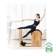 필라테스바렐 레더 바렐 원목우드 스트레칭 가정용 기구 홈트레이닝 홈필라테스 요가, 우드 화이트