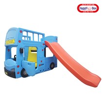 중모토이플러스 더블데커 월드투어 버스 미끄럼틀 단체 놀이터 여러명 동시에 사용 가능, 블루