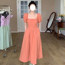 여성 원피스 달콤하고 짠 프랑스 기질 스퀘어 칼라 드레스 2023 새로운 여성 여름 퍼프 슬리브 롱 스커트 가을 겨울이 될 수 있습니다