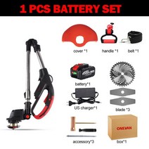 브러시리스 전기 잔디 깎는 기계 4000W 36000RPM 접이식 트리머 마끼다 18V 배터리용 무선 정원 가지 치기, 01 1 Battery US Plug