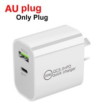 가성비 미국/AU/EU/UK 표준 충전 플매트 카펫 러그 3.0 고속 PD 20W 애플 안드로이드 USB-A + c 듀얼 포트, AU plug