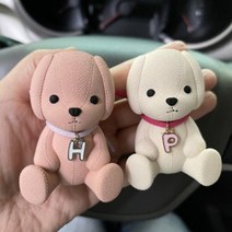 차량용 강아지 이니셜 석고 자동차 방향제, 노랑, 원형, 일랑일랑, 1개