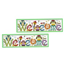 GHSHOP 2 개/대 크로스 스티치 패턴 성인을위한 DIY 핸드 크래프트 Kids - Cute Owl, 설명, 코튼, 다색