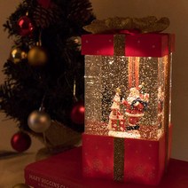 크리스마스 선물상자 워터볼 오르골 스노우볼 무드등 선물 눈사람 워터볼 산타 멜로디 워터볼, A_레드 산타