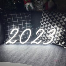 네온간판 LED 네온 사인 벽걸이 방 장식 2023 숫자 조명 재미있는 홈 스토어 게임방 벽 선물, 01 40X14.5 CM_04 blue