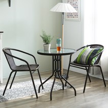 [리비니아] 라탄 야외용 부부 티테이블 모음/6COLOR, 브라운