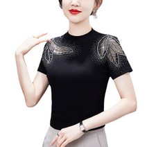 롱디프 레이스 반팔 블라우스 하늘비즈 C31 K358V959