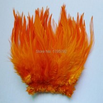 공예용깃털 펜 먼지털이 꿩 수탉 깃털 4-6 "/ 10-15Cm 천연 닭 염색 공예 DIY 쥬얼리 귀걸이, 11 Orange