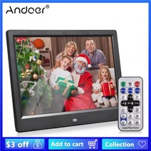 디지털액자 andoer 10.1 인치 디지털 포토 프레임 1280800 ips 스크린 크리스마스 선물 원격 제어 데스크탑 전자 앨범, 미국 플러그, 02 미국 플러그