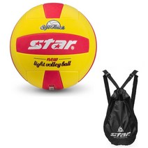 스타 안전 배구공 뉴라이트 5호 소프트 발리볼 배구공 가방세트, 레드