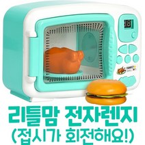 캐스비플레이 리틀맘 뉴전자렌지 민트 어린이 전자레인지 주방놀이 통닭 햄버거 어린이집 유치원 키즈카페 문화센터 키즈펜션, 혼합 색상