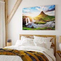 대형 풍수 폭포 풍경 시원한 물 여름 그림 캔버스액자, 15.찬란한 폭포