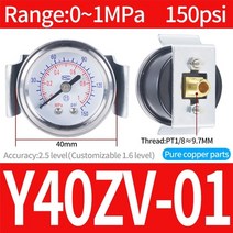 타이어 공기압 게이지공압 공기 압력 기계식 진공, y40zv-01 0-1mpa
