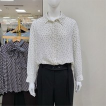 셀러허브 1 Si DP01 나염 앞셔링 꼬임 쉬폰 블라우스 2컬러 SFBAI2413