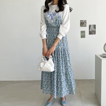 피핀 여성용 레이스 플라워 뷔스티에 원피스 #38254