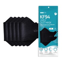 라이블리 KF94마스크 대형 화이트 블랙 5매입 포장 50매 마스크인쇄 황사방역 마스크제작 얼큰이용, 50매(5매입-블랙)