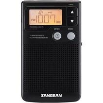 Sangean DT-200X FM 스테레오/AM 디지털 튜닝 포켓 라디오 블랙