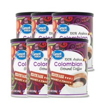 그레이트밸류 미디엄 다크 그라운드 커피 11.3oz Great Value 100% Arabica Colombian Medium Dark Ground Coffee, 6팩
