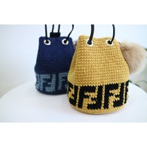 [코바늘DIY] 손뜨개 팬디백 DIY패키지 코바늘가방 버킷백패키지, 베이지+블랙