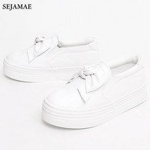세자매 예쁜리본 여성 통굽슬립온 4cm 키높이슬립온 여자통굽스니커즈 발이편한 캐주얼슬립온