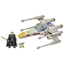 Star Wars Mission Fleet 스텔라 클래스 루크 스카이워커 & 그로구 X-윙 제다이 수색 및 구조 6.4cm(2.5인치) 스케일 피규어 차량 만 4세 이상