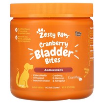 Zesty Paws 반려견용 Cranberry Bladder Bites 항산화제 모든 연령 베이컨 맛 소프트 츄 90정 [관부가세 포함] 101400