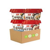 양반 4종 세트 야채죽 2개+ 쇠고기죽 2개+ 참치죽 2개+ 전복죽 2개, 285g, 8개
