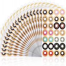 1000 Pieces Self Adhesive Set of Fashion Loose-Leaf Paper Reinforcement Labels Assorted Donut Desig, 1