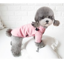 남달리마켓 리본 콕콕 반려동물 티셔츠 봄 여름 가을 겨울 강아지옷 포인트 실내복 예쁜 원피스 애견 애묘, 핑크