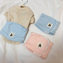 [스토어봄] 개달당 강아지 프릴 오가닉 매너벨트 수컷강아지 마킹방지-개달당, 컬러:블루도트