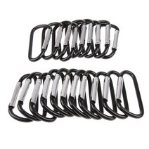 20p 카라비너 D링 캠핑고리 등산 키 체인 클립 야외, 실버