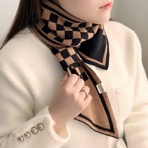 갤러리에이 양면 / 사각 퀄팅 체크 페미닌 목도리 가벼운 삼각 트윌리 고리 머플러